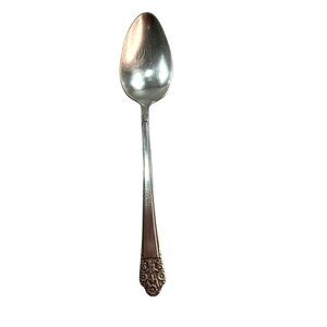 Rogers Nickel Silver Teaspoon With Ornate Floral Handle Design B42